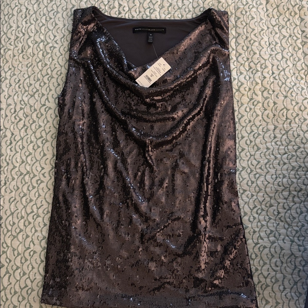 White House Black Market Shimmering Sequin Top